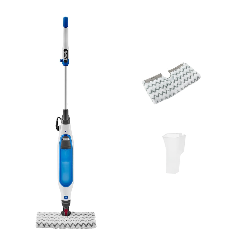 image 1 of Shark Klik n Flip Manual Steam Mop S6001UK White and Blue