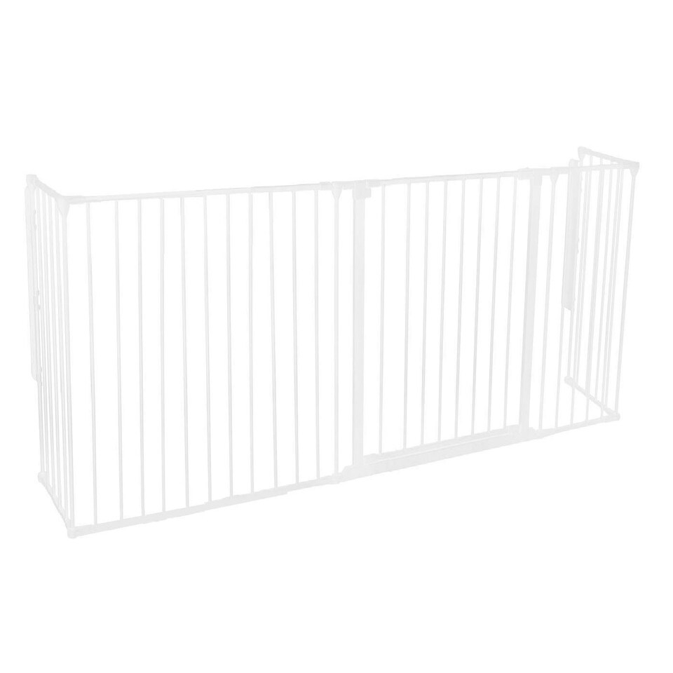 Safetots Extra Tall Multi Panel Fire Surround, 77cm Deep x 190cm Wide, White, 105cm High, Baby and Toddler Fire Guard