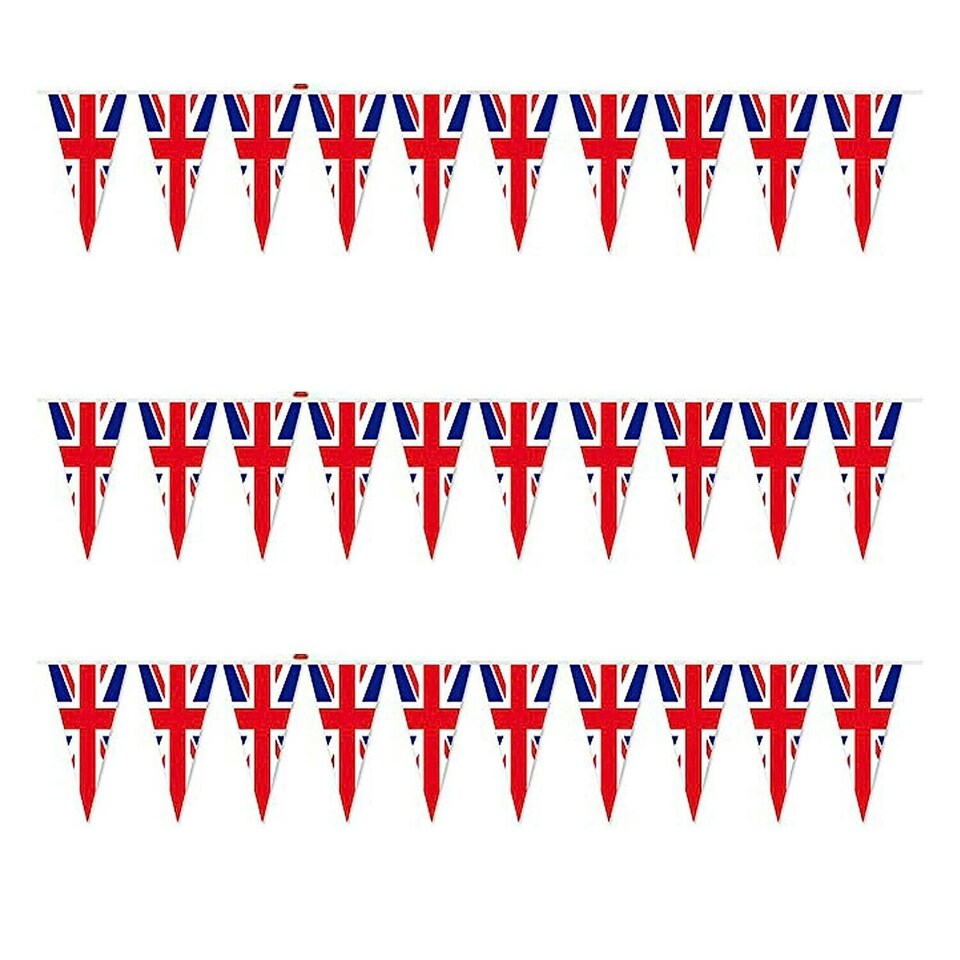 image 1 of Union Jack Flag Party Bunting 10m with 20 Pennants