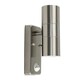 image 4 of ValueLights Silver PIR Outdoor Wall Up-Down Light with 5W Warm White Bulb Chrome