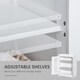 image 4 of kleankin Narrow Bathroom Cabinet, Slim Bathroom Storage Unit with Adjustable Shelves, Freestanding Storage Cupboard 60 x 30 x 80 cm, White | White | White