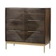 image 1 of Zaine Carving 3 Drawer Chest - Mango Wood - L40 x W81.5 x H80.5 cm - Dark Finish - Assembly Required