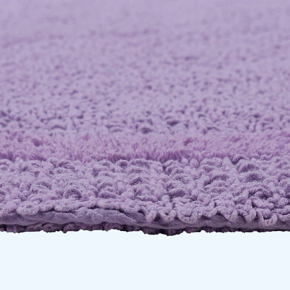 image 1 of Homescapes Luxury Reversible Cotton Bath Mat - Lilac Purple