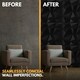 image 6 of NOVECRAFTO Geometric Diamond 3D Wall Panels – 6 Sheets Covering 1.5 sqm (16.15 sqft) – Matte PVC Cladding Panels 50x50cm Diamond Design Black