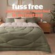 image 2 of Silentnight Coverless Duvet and Pillowcase Set, Washed Effect, Reversible - Green Natural | Green | Natural Reverse