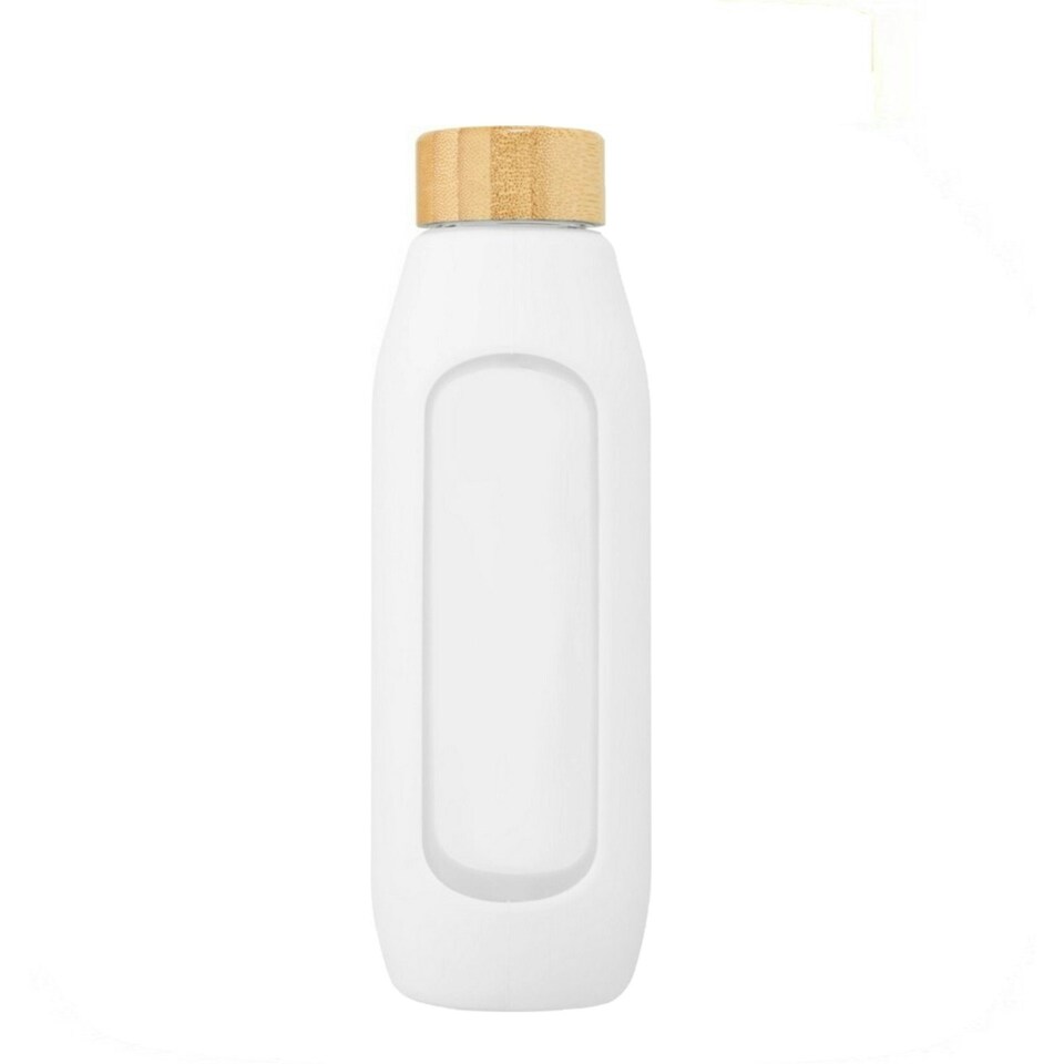 Avenue Glass 600ml Water Bottle - White - One Size