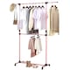image 1 of House of Home Double Clothes Rail, Extended Top Rail Adjustable Height, Pink