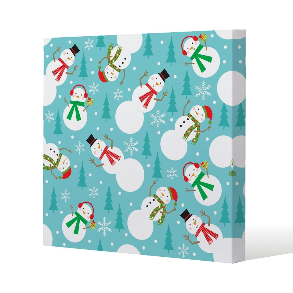 Snowman seamless pattern design (canvas) 61 x 61 x 4cm