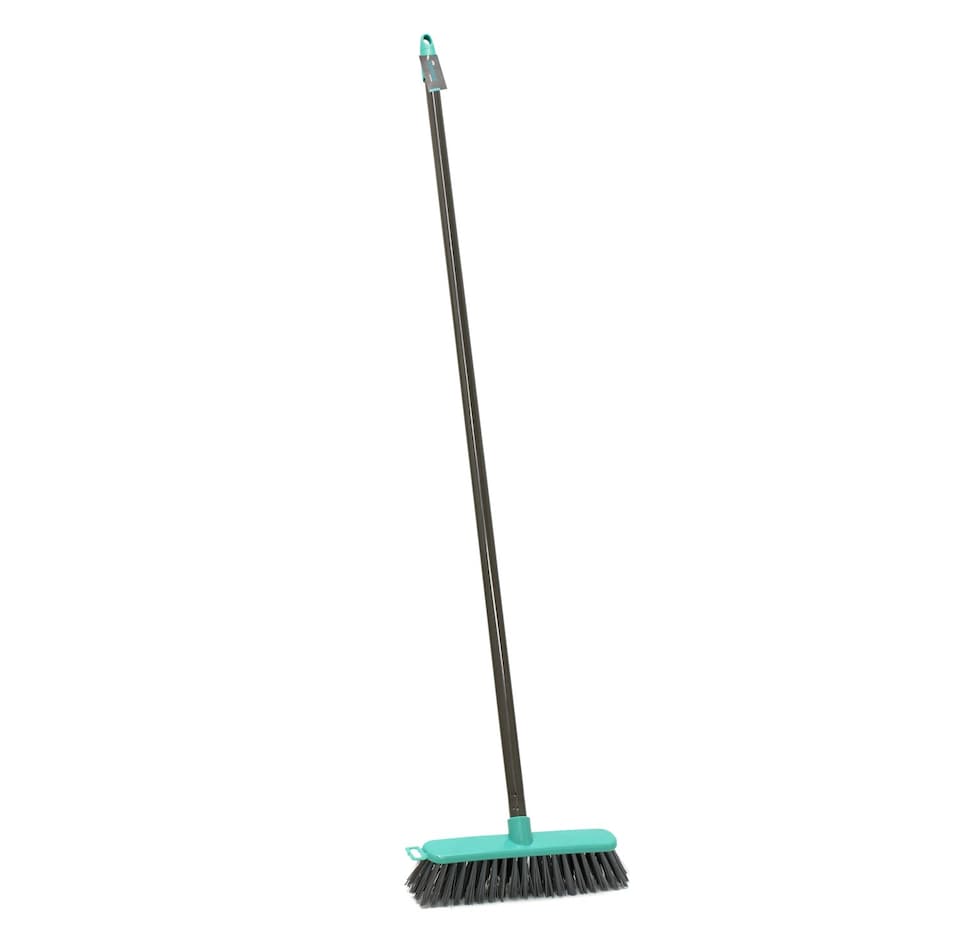 image 1 of JVL Lightweight Outdoor Hard Bristle Sweeping Brush Broom, Grey