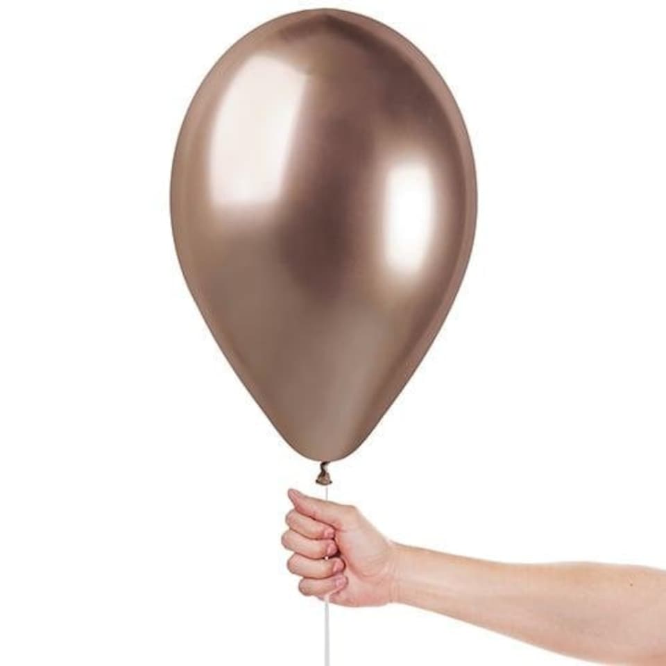 image 1 of Shiny Rose Gold Bio Latex Balloons 33cm / 13 in - Pack of 6