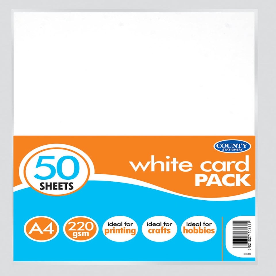 image 1 of 50 A4 White Card Pack 220gsm