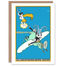 Moriz Jung Art Card The Aeroplegasus Anzani Engines Advert