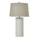 image 1 of Beaded Lamp with Linen Shade - Ceramic - L40 x W40 x H71 cm - White White