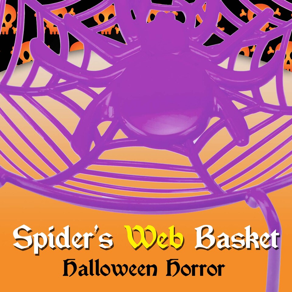 image 1 of VFM e-Store Halloween Sweet Bowl - 26cm 3D Spider Web Basket Bowl with Legs