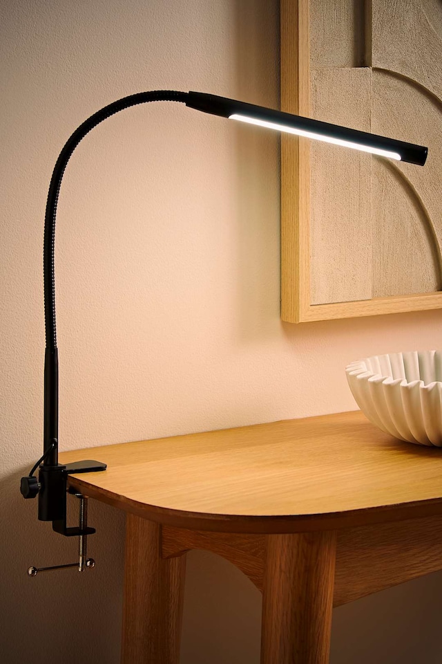 image 1 of ValueLights Daylight Dimmable Matte Black Table Lamp and Integrated Bulb | Black