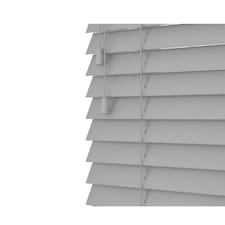 225cm Pebble Grey Wooden Venetian Blinds With Strings (130cm drop) | Grey | Grey