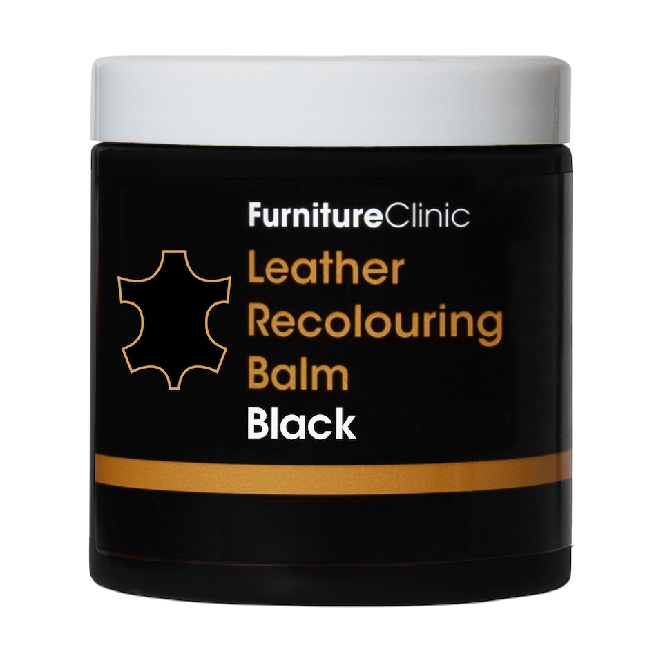image 1 of Furniture Clinic Leather Recolouring Balm (Black) - Colour Restorer for Sofas, Chairs, Car Seats & More - Covers Scratches, Scuffs & Fading - 16 Shades Available