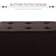 image 3 of HOMCOM Storage Ottoman Tool Box Faux Leather Folding Bench Foot Rest, Brown