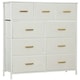 image 1 of HOMCOM Chest of Drawers with 9 Drawers, Boucle Storage Organiser, Cream 