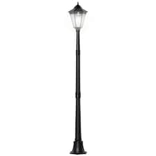 Outsunny Outdoor Solar Powered Lantern Lamp Garden Lamp Post Light Black