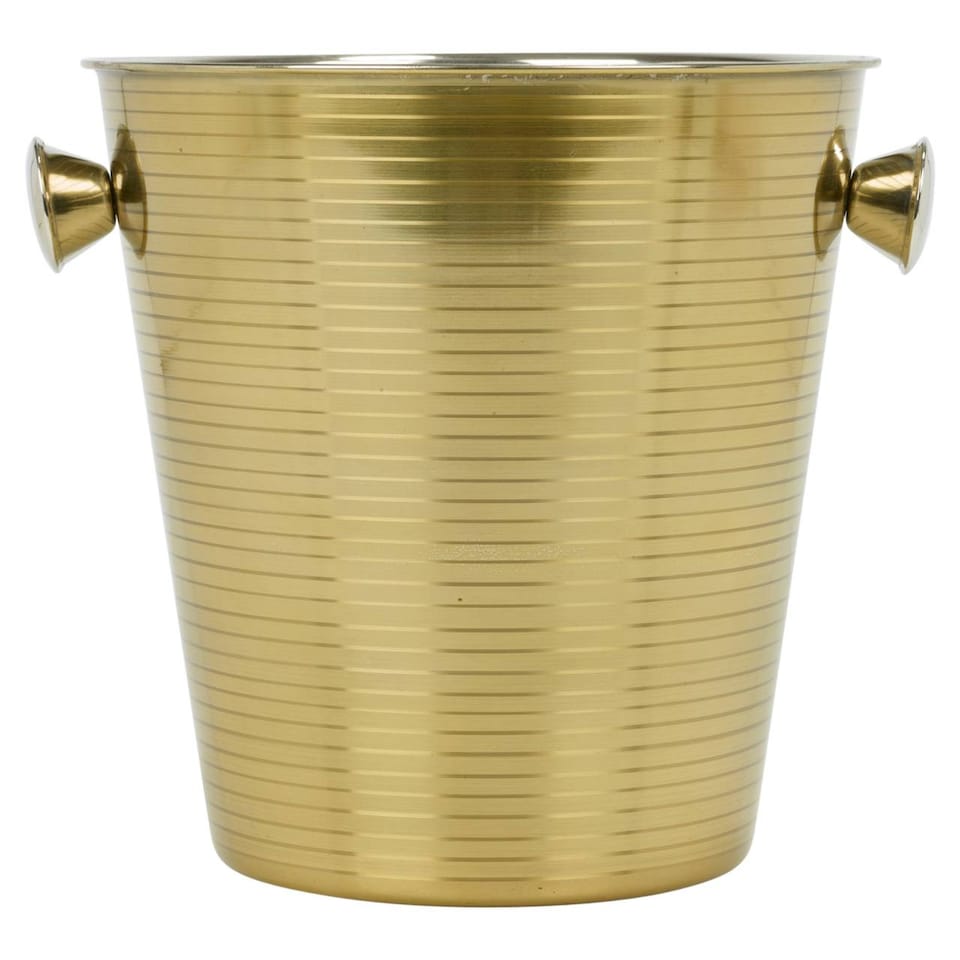 image 1 of Gold Stainless Steel Champagne Ice Bucket Ribbed | Gold | Gold | 1