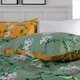 image 4 of Bird Garden Sage & Gold 200 Thread Count Duvet Cover Set - Decorative Animal and Floral Bedding Design Green | Sage & Gold | King