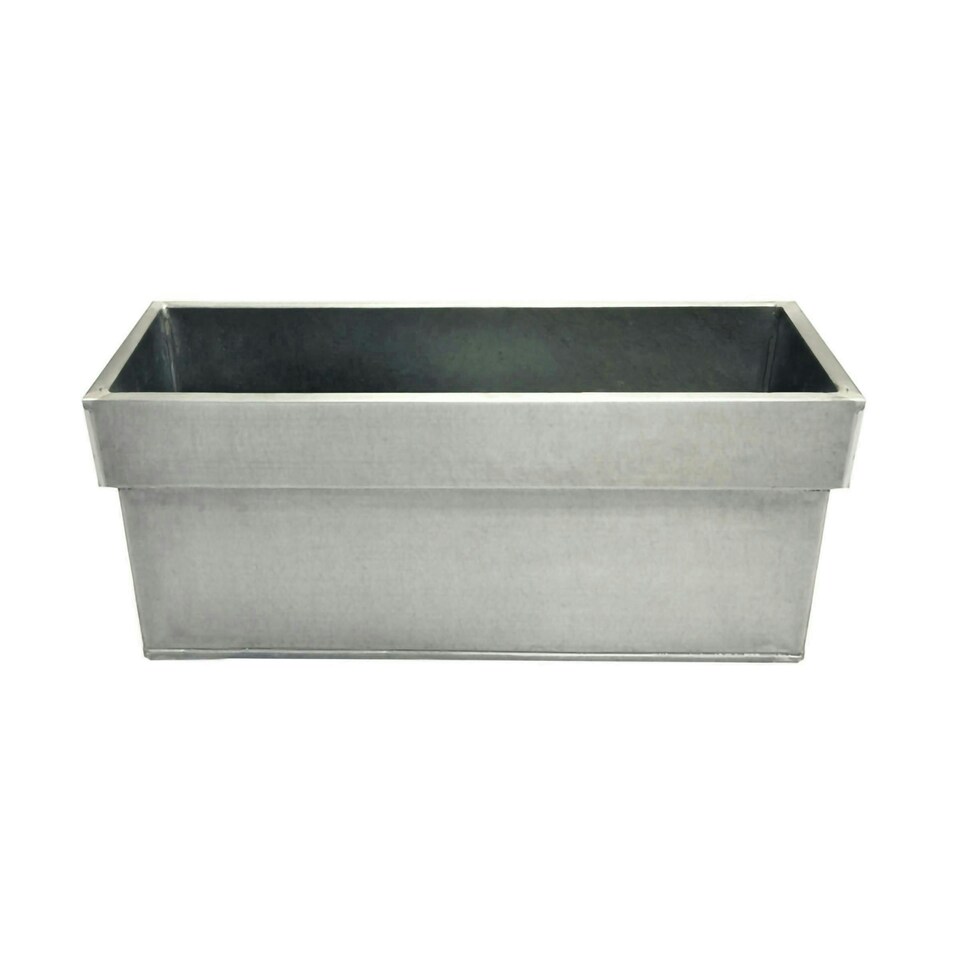 image 1 of Primrose Zinc Edge Trough Outdoor Garden Planter in Silver Small 40cm