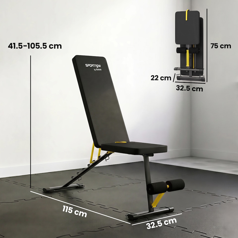 image 1 of SPORTNOW Adjustable Foldable Weight Bench with 7 Backrest Positions