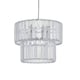 image 2 of Set of 2 Clint - Clear Acrylic Crystal Two Tier Easy Fit Pendant Shades | Clear | Chrome | Medium | 2