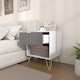 image 8 of HOMCOM Bedside Table with Drawer, Modern Bedside Cabinet with Open Compartment and Handle, Bedside Drawers for Bedroom, Living Room, White