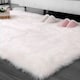 image 2 of Living and Home Retangular Soft Shaggy Area Rug, White, 90cm L x 60cm W | White