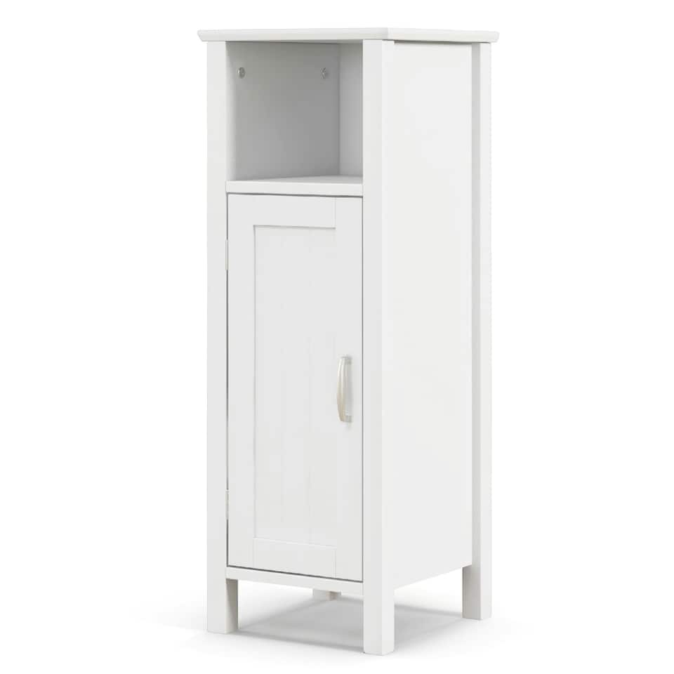 image 1 of COSTWAY Bathroom Floor Cabinet Freestanding Organizer White White
