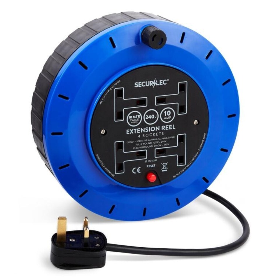 Securlec Extension Reel (UK Plug) - Blue/Black - One Size (UTST8281)