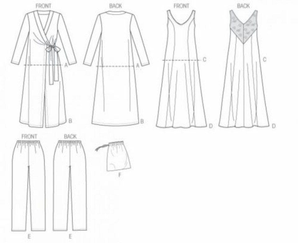image 1 of Butterick 5963 Paper Sewing Pattern – Women’s Bags, Dresses, Robes, Trousers, Pyjamas & Tops, Easy Bag Making, Dressmaking Pattern, UK Sizes 6–8–10–12–14