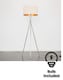 image 4 of ValueLights Camden Chrome Tripod Floor Lamp Beige & Gold Shade & Bulb | Cream