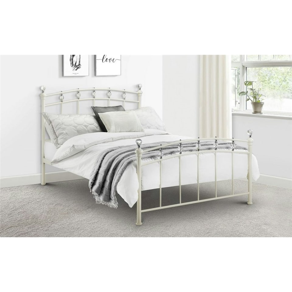 image 1 of Crystal Finial Metal Bed Frame - Single 3ft (90cm)