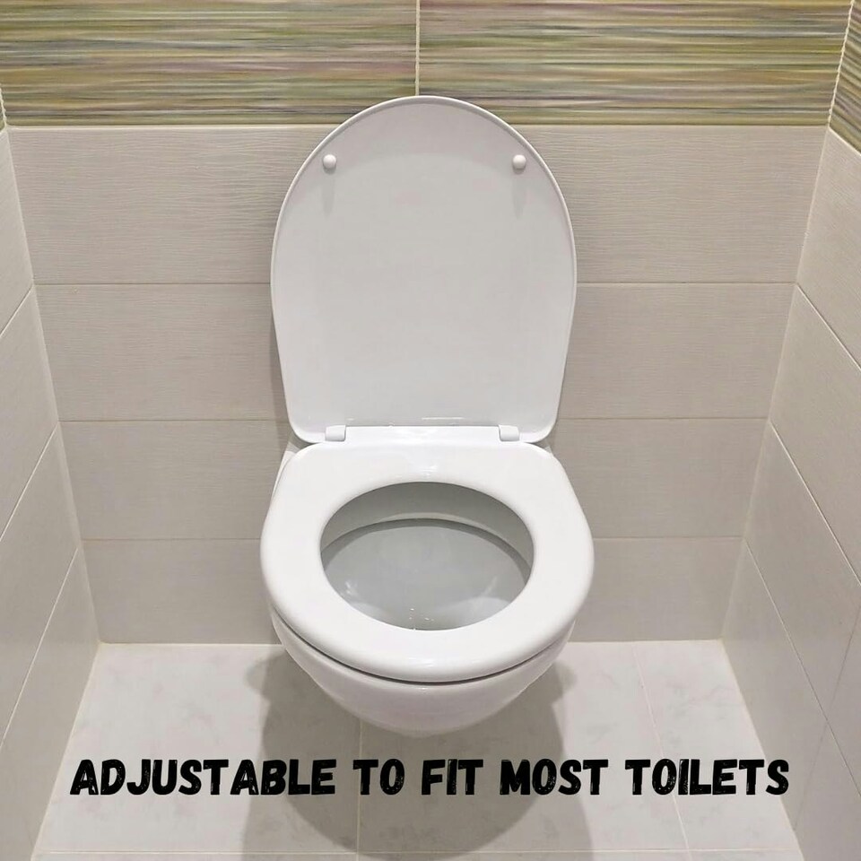 image 1 of Marco Paul White Plastic Oval Toilet Seat 17" White