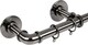 image 1 of Lister Cartwright 25mm Black Nickle Industrial Pipe Extendable Curtain Pole Heavy Duty Metal Curtain Rod with Rings(120-210 cm)