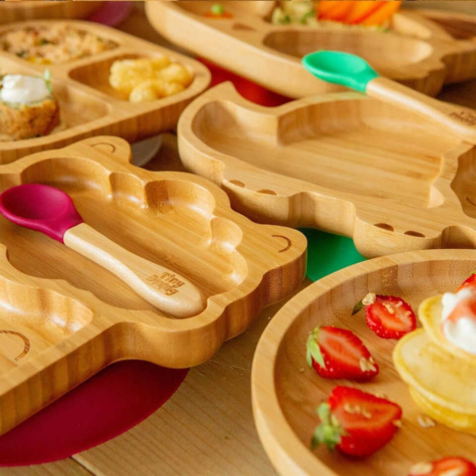 image 1 of Tiny Dining 5pc Bamboo Llama Baby Weaning Set - Yellow
