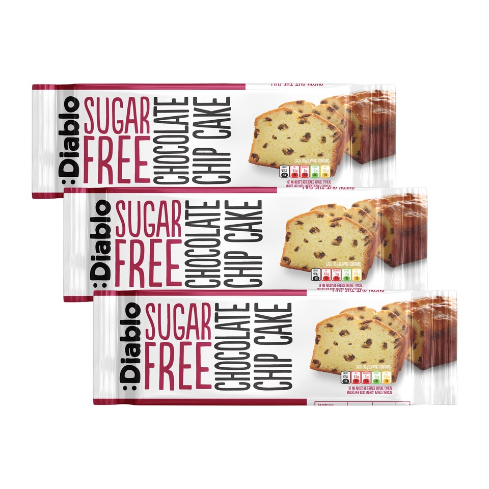 image 1 of Diablo Sugar Free Chocolate Chip Cake 200g 3 Pack
