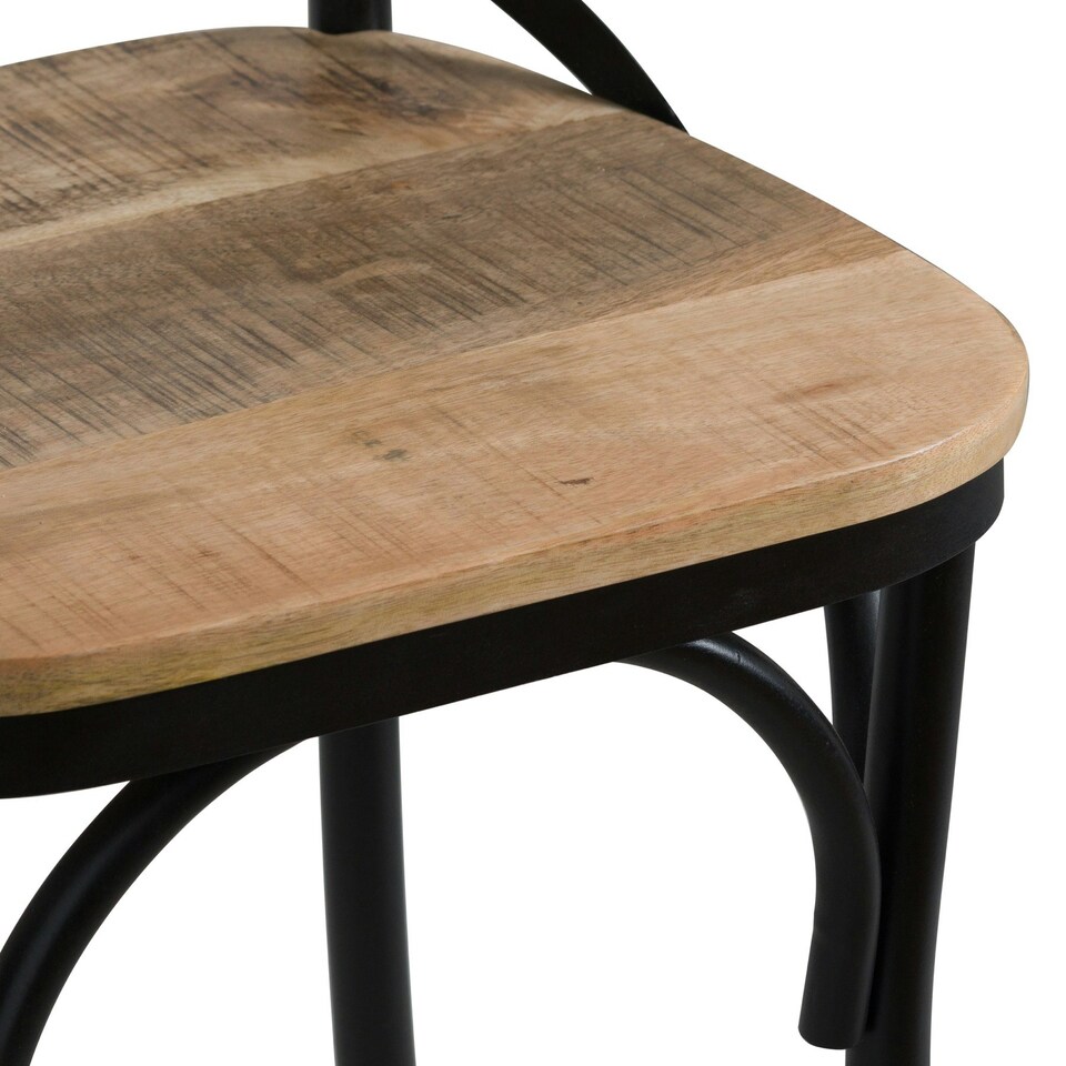 image 1 of Franklin Hardwood Shaped Barstool - Black - One Size Black