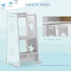 image 3 of AIYAPLAY 2-in-1 Toddler Step Stool with Safety Rail for Kitchen | White