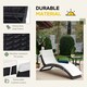 image 3 of Outsunny Outdoor Foldable PE Rattan Sun Lounger with Soft Padded Cushion, Ergonomic Curved Design Sun Bed for Balcony, Garden, Black