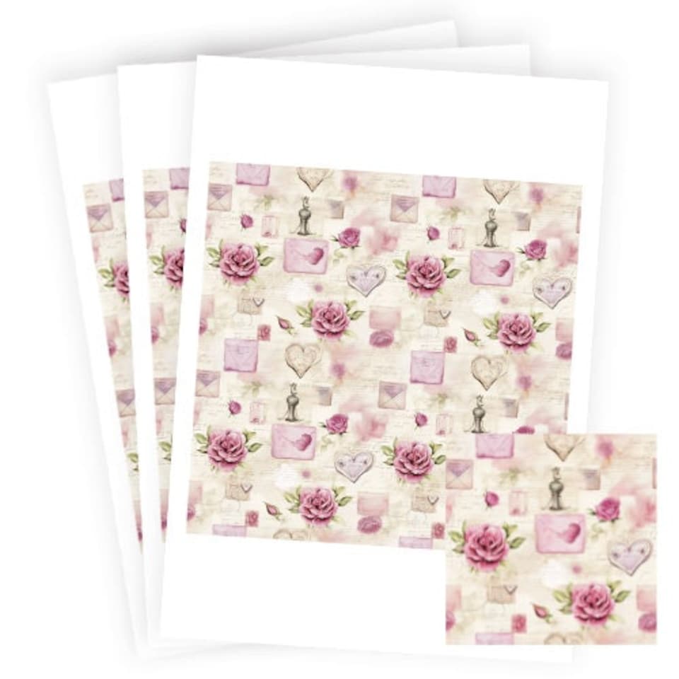 image 1 of Vintage Floral Romance Square Stickers 95mm - Sheet of 4