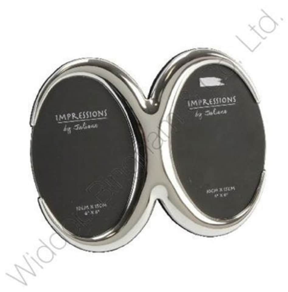 image 1 of Impressions Silverplated Double Rounded Frame 4" x 6"