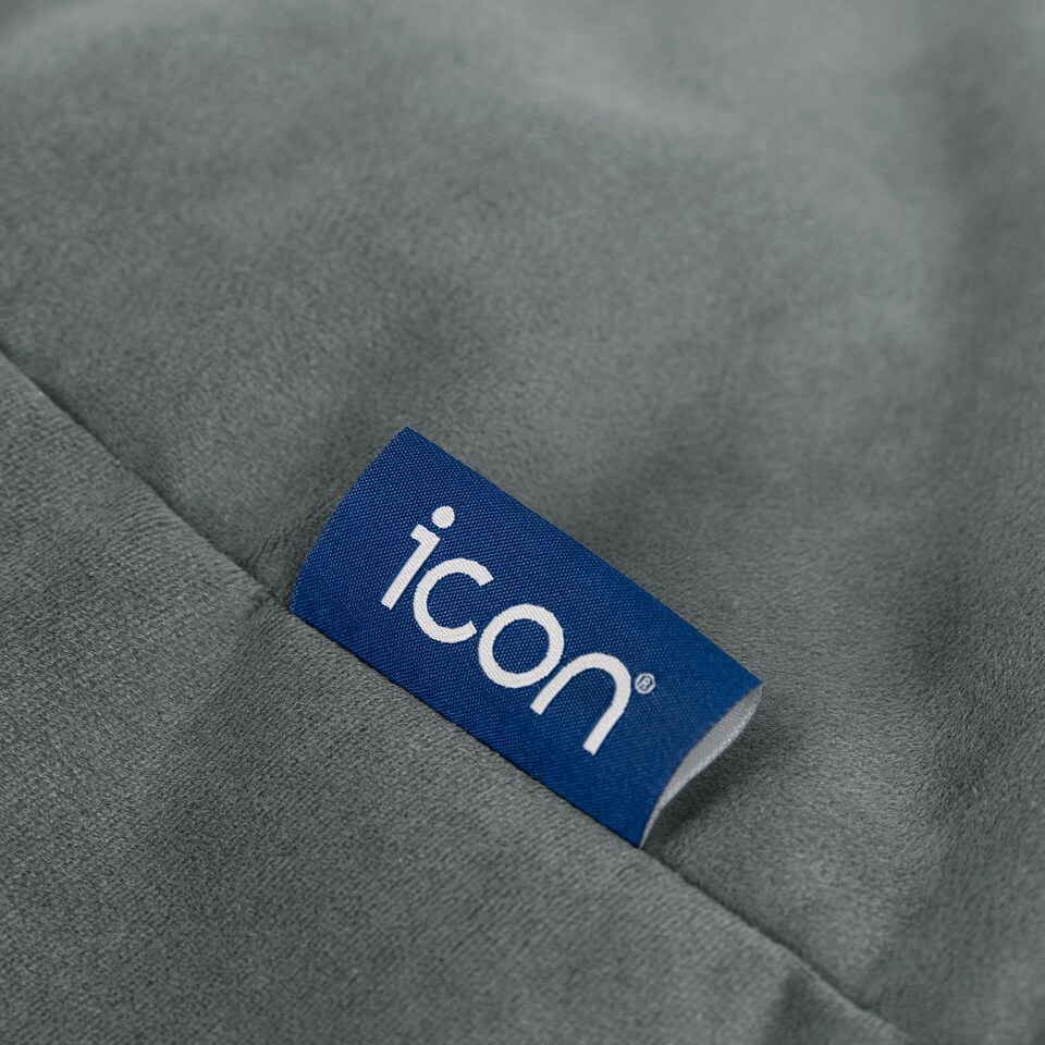 image 1 of icon Kingston Classic  Velvet Bean Bag Chair and Square Footstool Velvet, Charcoal