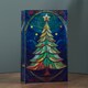 image 5 of 21cm Battery Operated Double Sided Stained Glass Christmas Tree Decoration with LEDs