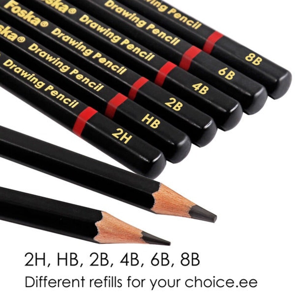 image 1 of Pack of 12 Professional Quality Sketch Drawing HB Pencils