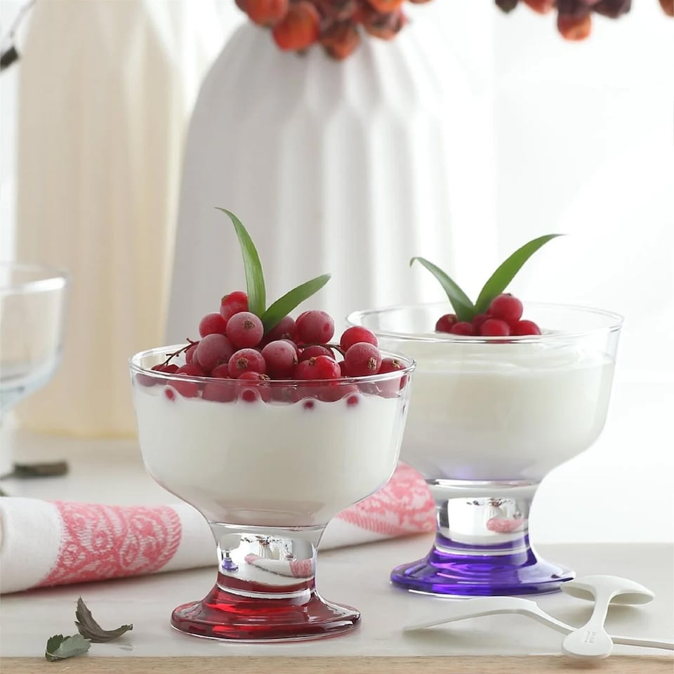 image 1 of LAV Destina Glass Ice Cream Bowls - 285ml - Multicolour - Pack of 6