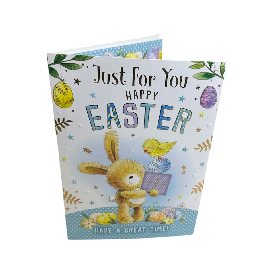 image 1 of Just For You Rabbit And Chicks Design Open Easter Card